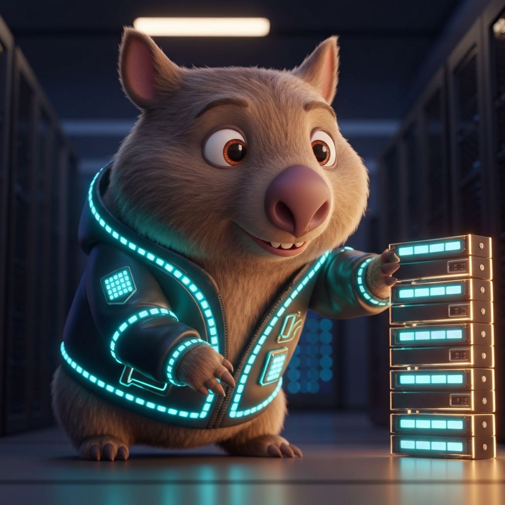 Block storage infrastructure with wombat mascot
