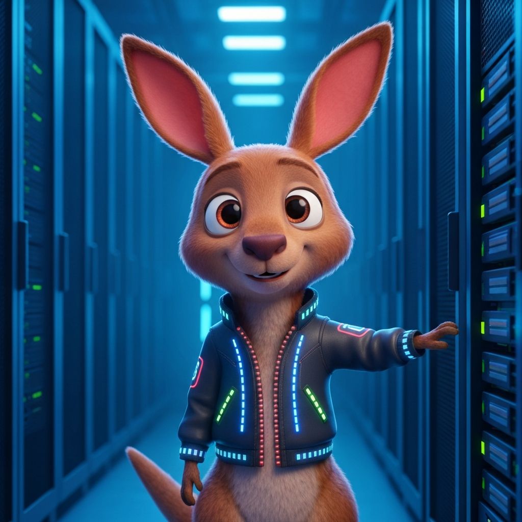 High availability server infrastructure with kangaroo mascot