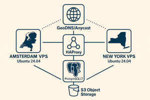 How to Build an Active‑Active Amsterdam VPS ↔ New York VPS Architecture: GeoDNS/Anycast, HAProxy, PostgreSQL 17 Logical Replication, and S3 Object Replication on Ubuntu 24.04 (2025 Tutorial)